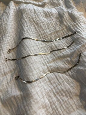 Sterling silver Herringbone Chain Set